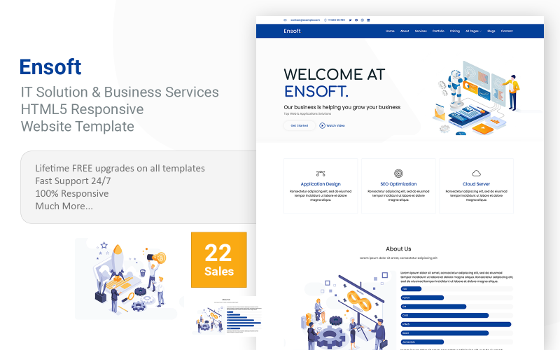 Ensoft - IT Solutions & Business Services Multipurpose Responsive Website Mall