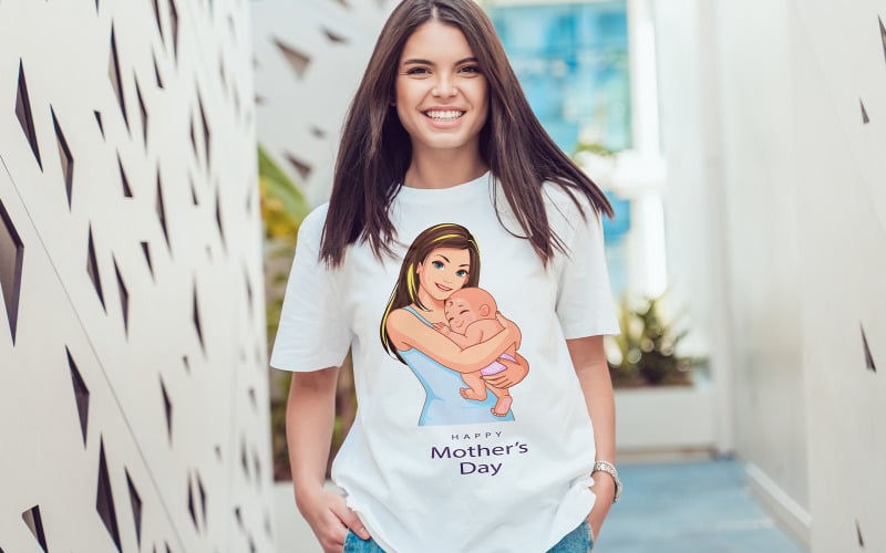 Mother's Day T-Shirt Template Mockup