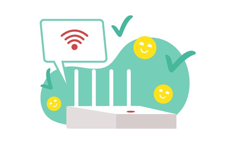 Strong router signal 2D vector isolated illustration