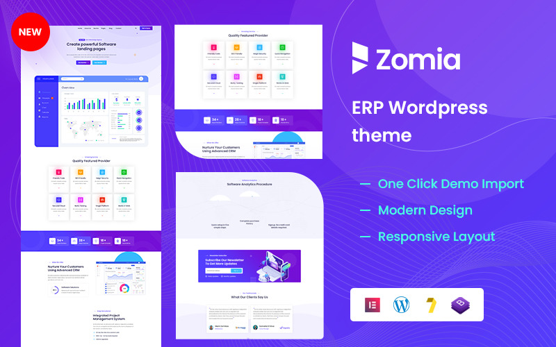 Zomia - ERP-programvara WordPress-tema
