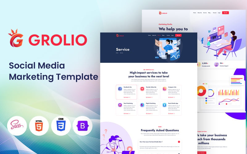 Grolio - 社交媒体 Marketing SMM Template