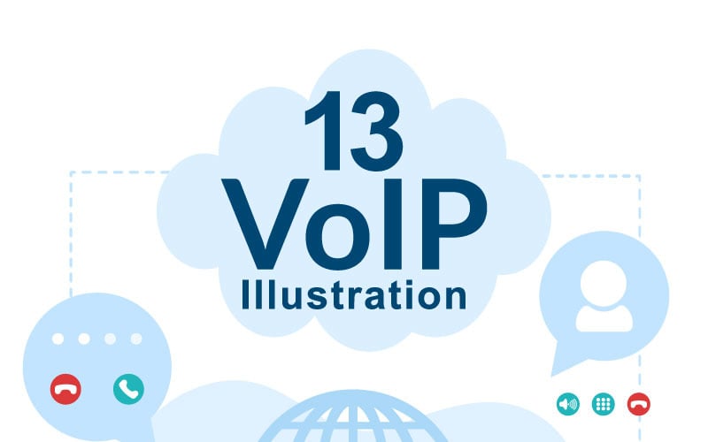 13 VOIP o Voz sobre Protocolo de Internet Ilustración