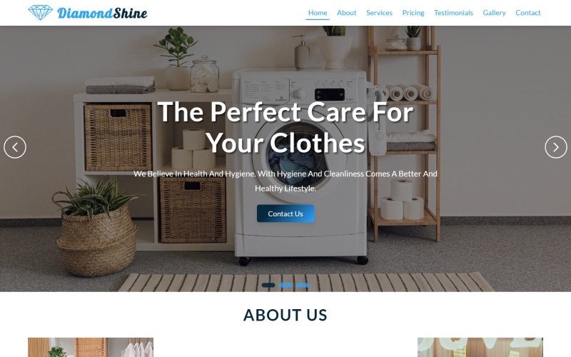 DiamondShine - Service de blanchisserie et de nettoyage à sec Modèle de page de destination HTML5