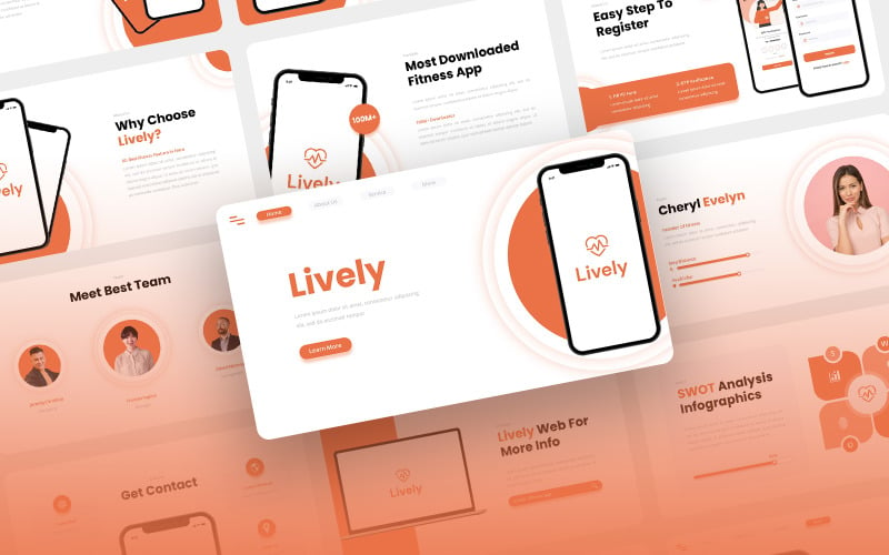 Lively - Fitness-App & SAAS PowerPoint-Vorlage