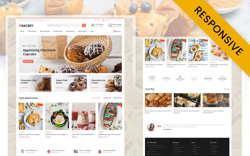 Bacery - Thème responsive Opencart pour magasin d'alimentation de boulangerie