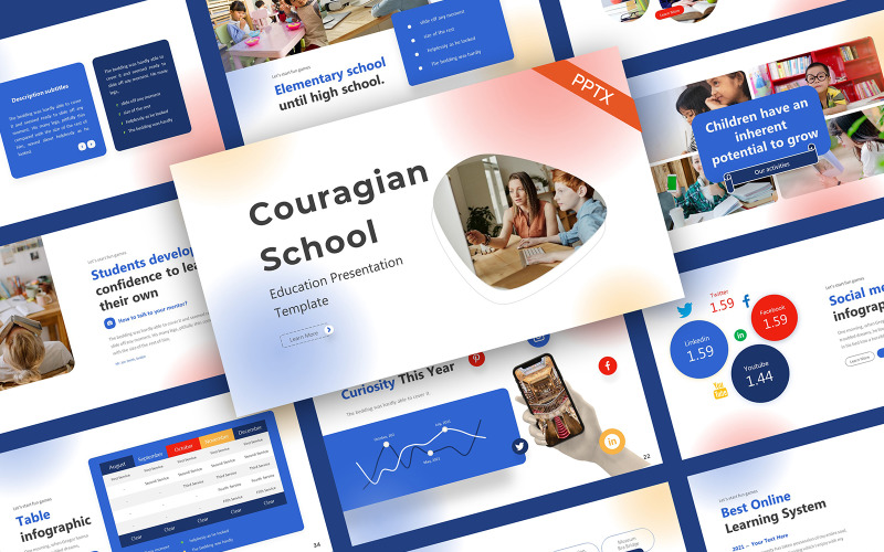 Couragian Creative Education PowerPoint Template