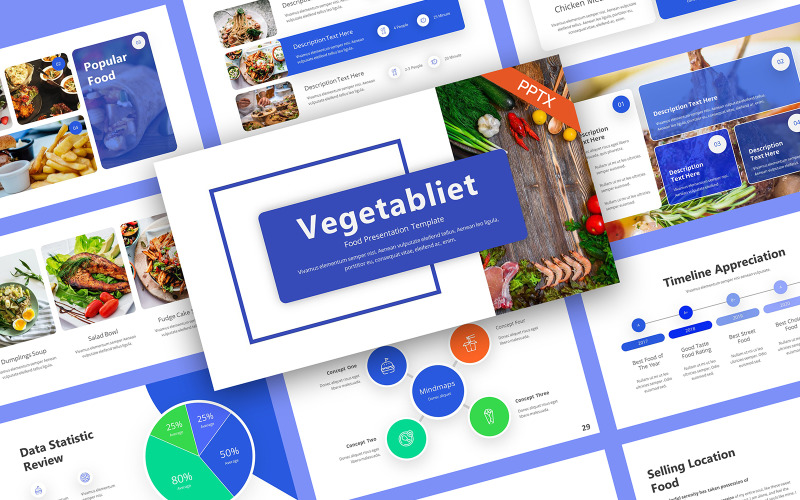 Zöldség modern élelmiszer PowerPoint sablon