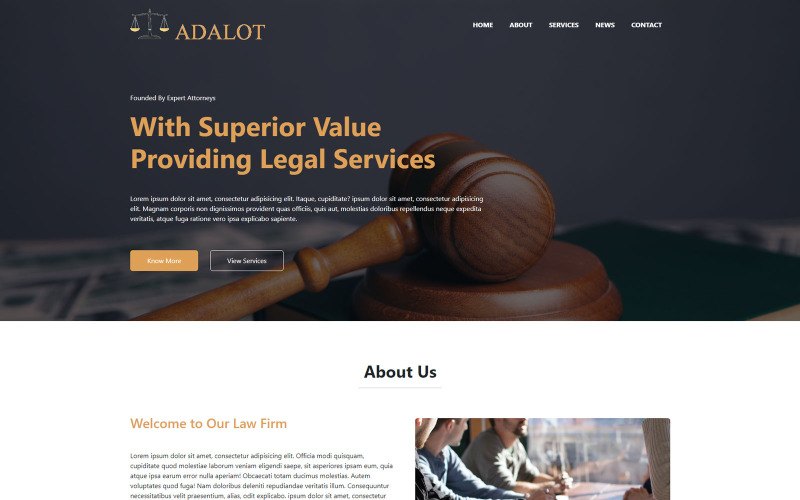ADALOT - Modello di pagina di destinazione dello studio legale