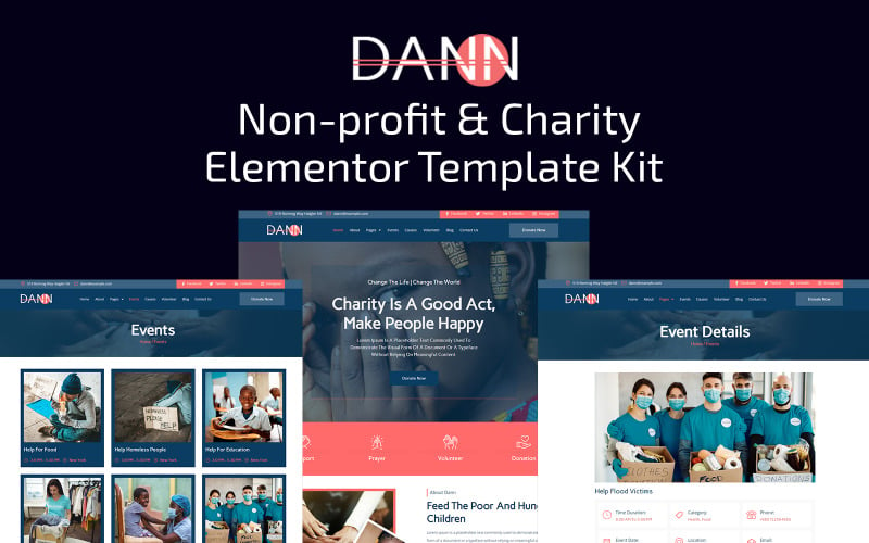 Dann -非营利 & 慈善元素模板工具包