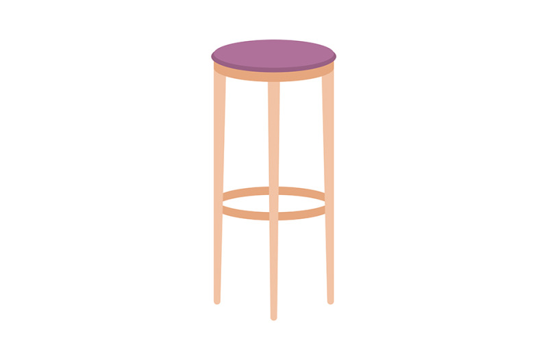 Bar chair semi flat color vector character