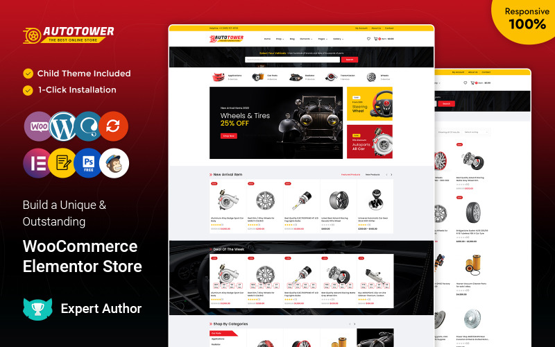 Autotower - Otomobil Parçaları, Ekipman Duyarlı WooCommerce Teması