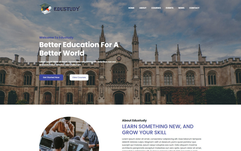 EDUSTUDY - Istruzione Landing Page Tempalte