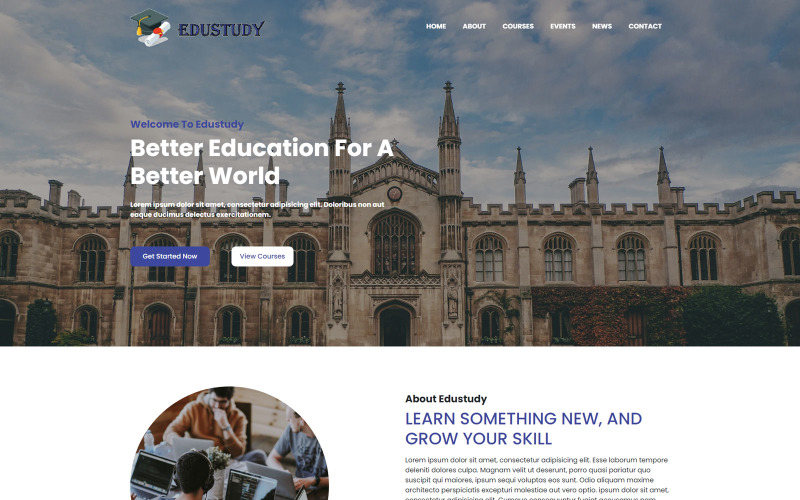 EDUSTUDY - Modello di pagina di destinazione educativa