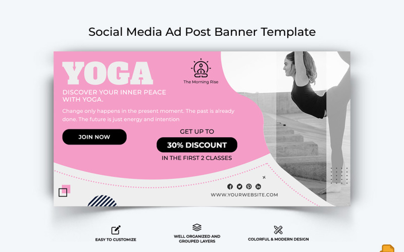 瑜伽和冥想Facebook广告横幅设计