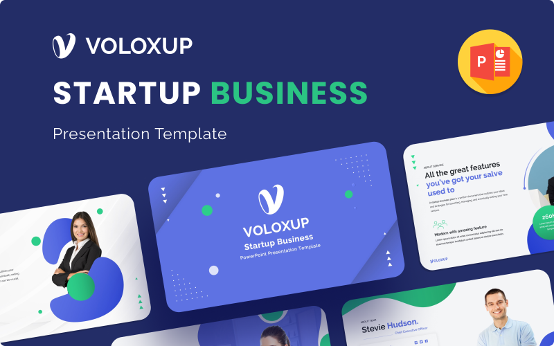 Voloxup – Startup Business Plan Šablona prezentace v PowerPointu