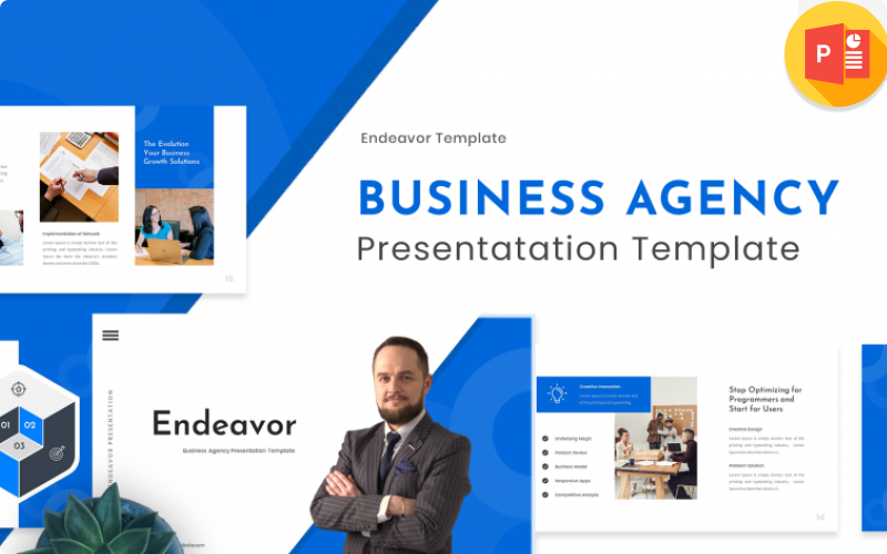 Endeavor – Modelo de PowerPoint de Agência de Negócios