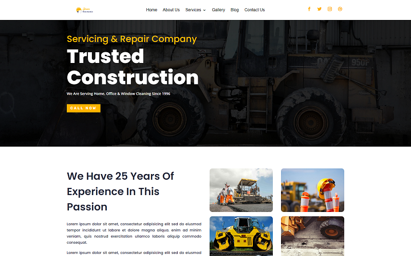 Tema di Wordpress di Taran Construction Divi