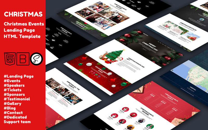 Vánoce - šablona HTML vstupní stránky vánočních událostí
