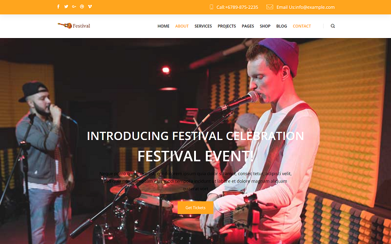 Parque de eventos do festival, modelo HTML de circo