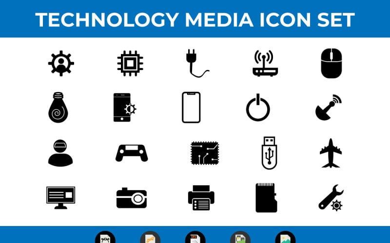 20平面技术和多媒体图标