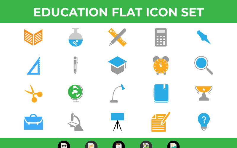 Istruzione icone piatte vettoriali e SVG