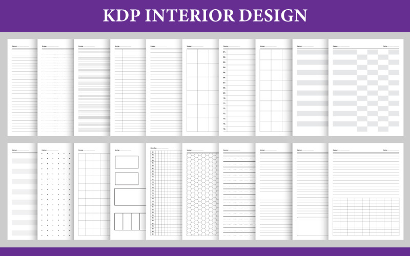 Cuaderno imprimible Papeles Editable KDP Interior