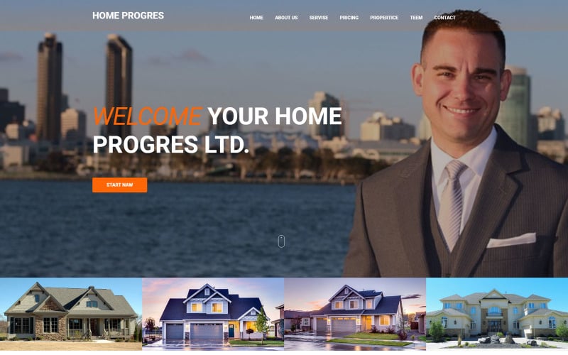 Home Progres - Modello di pagina di destinazione immobiliare