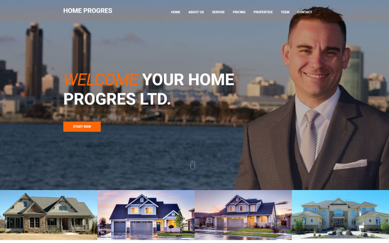 Home Progres – šablona vstupní stránky nemovitostí
