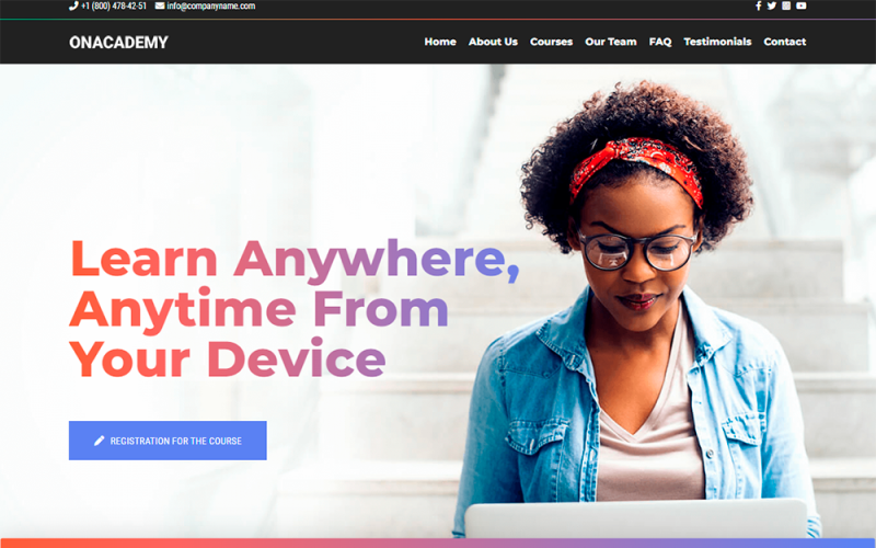 Onacademy - Plantilla HTML5 para página de destino del curso