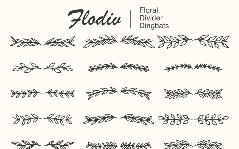 Flodiv -分隔花丁字字体