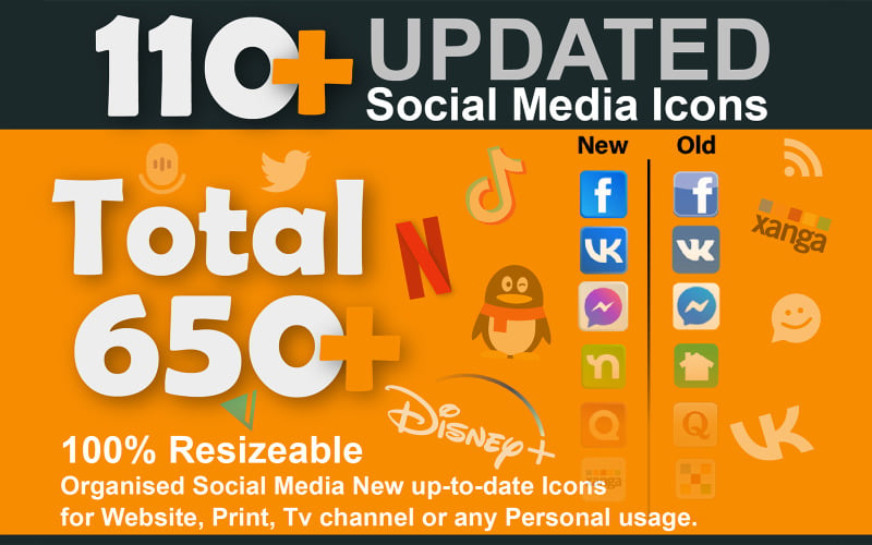 Modern Updated Social Media Icon