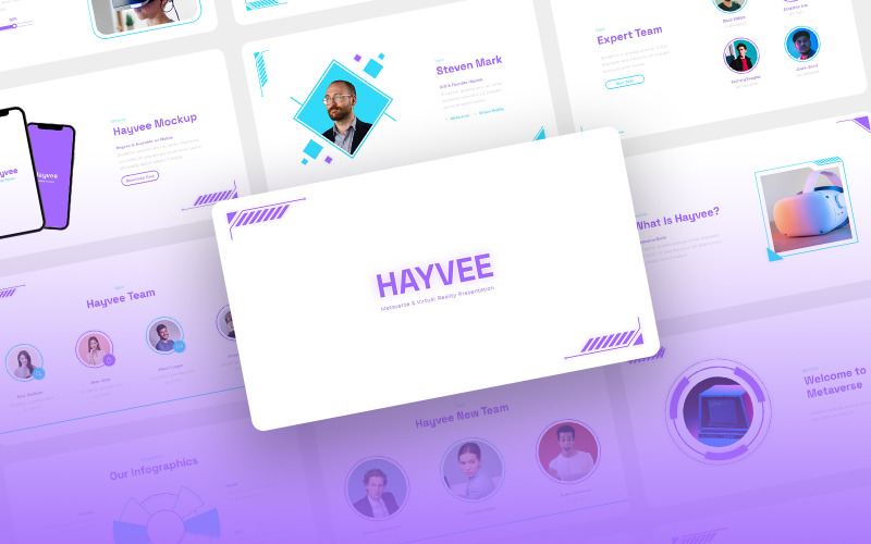 Hayvee - PowerPoint šablona Metaverse a virtuální realita