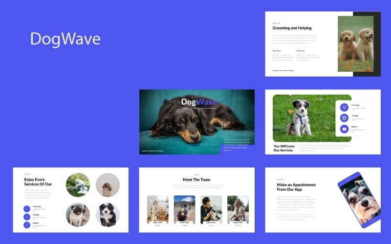 DogWave - Pet Care & Animalerie Modèle PowerPoint