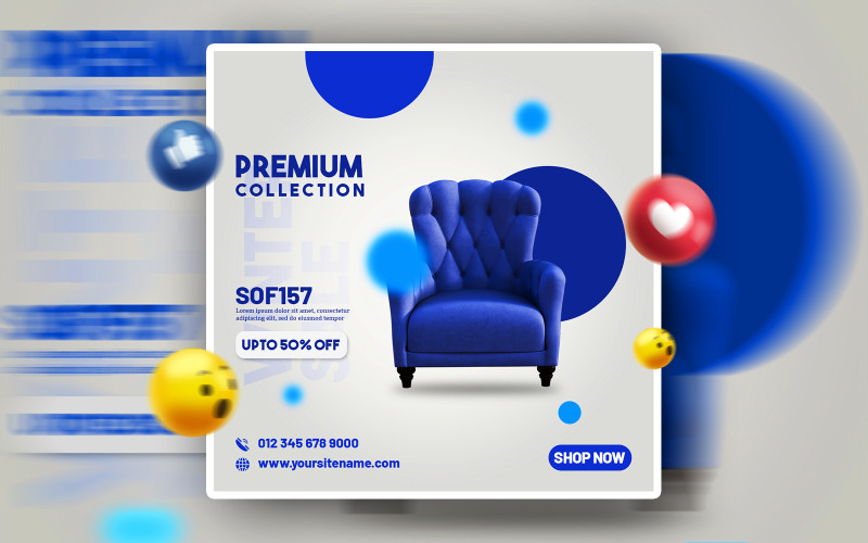 Premium Möbler Social Media Reklamannonser Banner