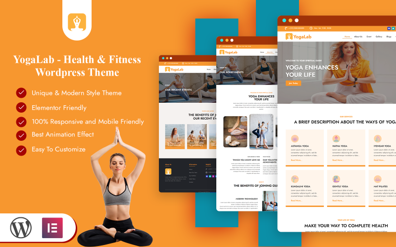 YogaLab - Joga Zdrowie i fitness Motyw Wordpress