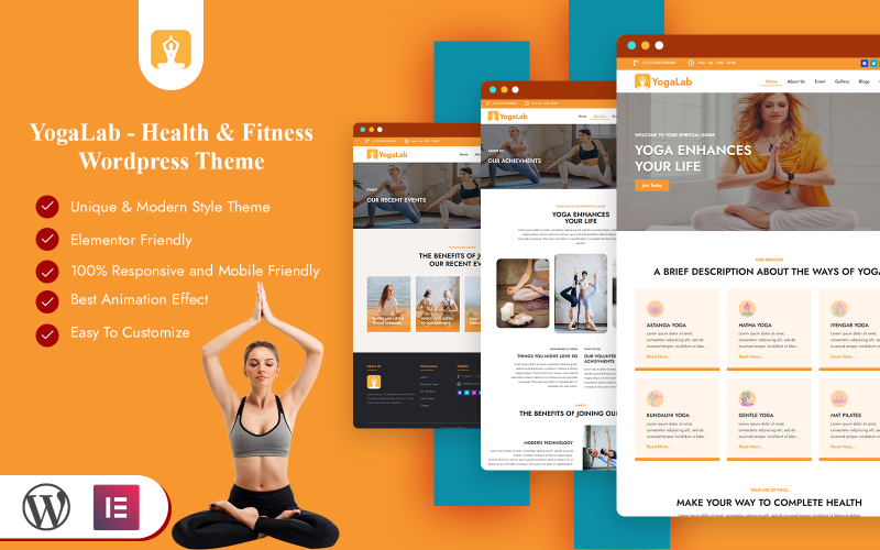 YogaLab - Yoga Sağlık ve Fitness Wordpress Teması
