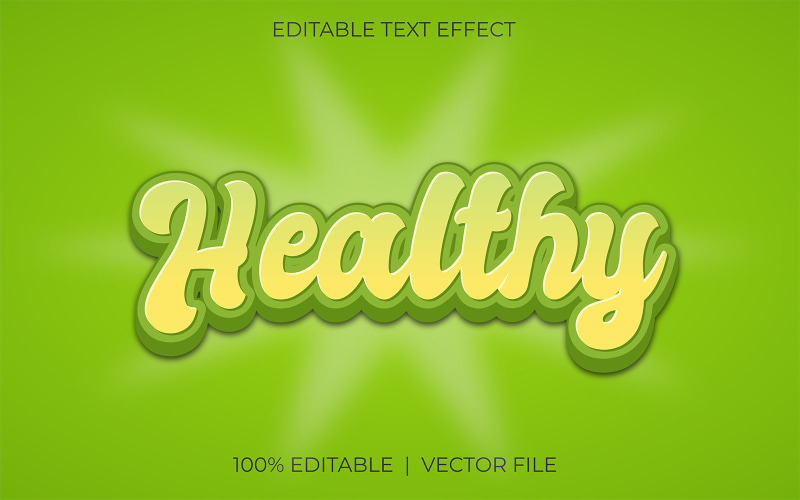 Redigerbar texteffektdesign med hälsosamt ord