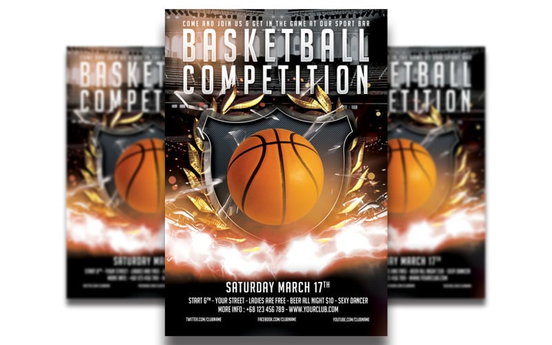 Basketbal Flyer Sjabloon #4