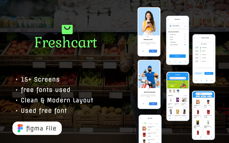 Freshcart - Online boodschappen Ui-kits | App Winkel