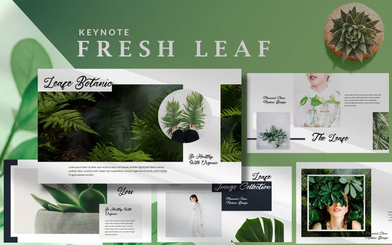 Minimal Fresh Leaf -自然Keynote模板