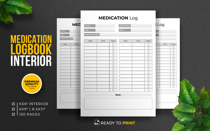 Medication Logbook KDP Interior Template