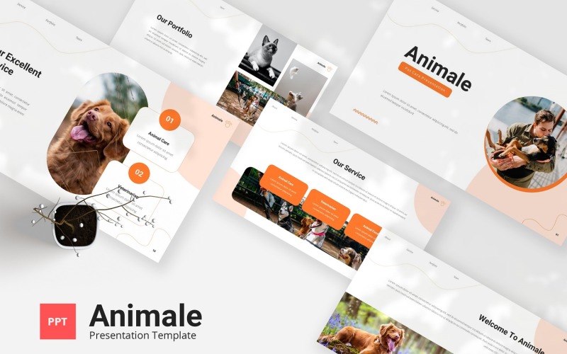 动物-宠物护理Powerpoint模板