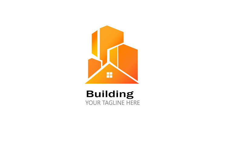 Byggnadsdesign för alla företagslogotypmall