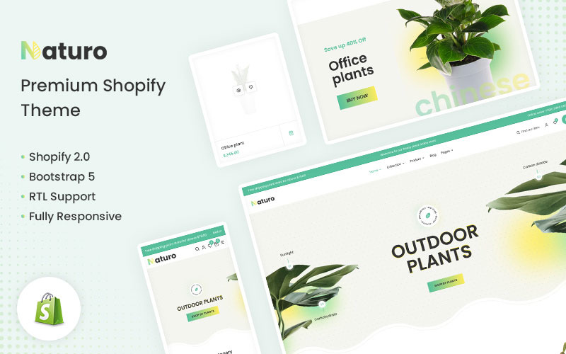 Naturo - Plants & Seeds Premium Shopify-tema