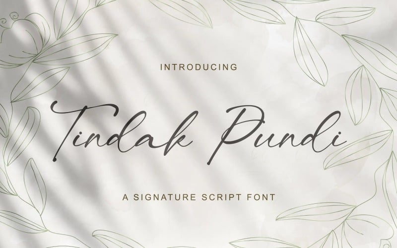 Tindak Pundi -签名脚本字体
