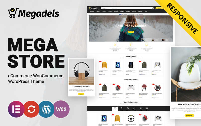 Megadel - Çok Amaçlı Mega Mağaza WooCommerce Teması