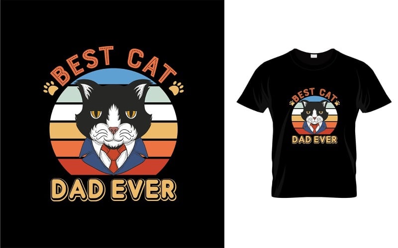 复古最好的猫爸爸礼物t恤