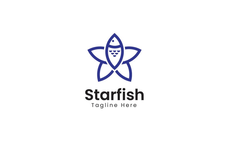 Star Fish Logo Design Template