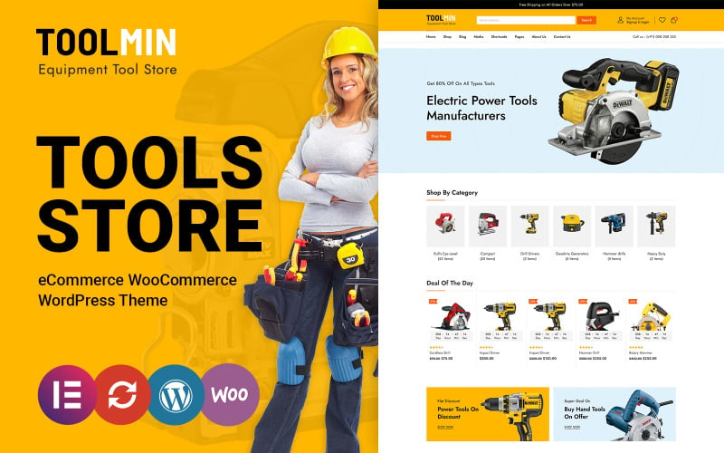 ToolMin -电力设备工具WooCommerce主题