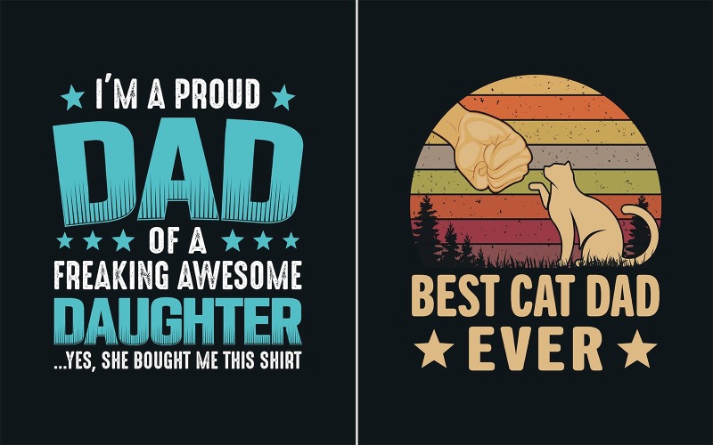 最好的猫爸爸曾经的t恤设计，最好的爸爸t恤设计矢量